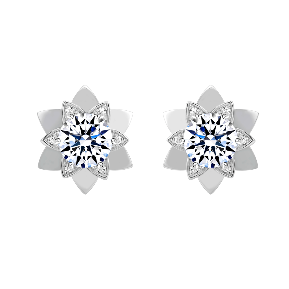 Hoa tai đính đá CZ vàng 18K Blazed 3C