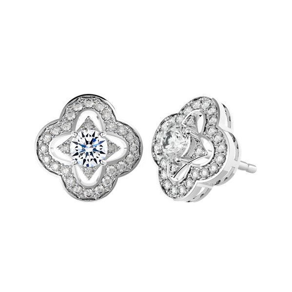 Hoa tai đính đá CZ vàng 10K Delighting 5C