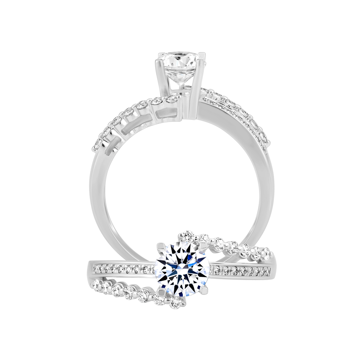 Nhẫn nữ kim cương tấm vàng 14K Scenic 5C