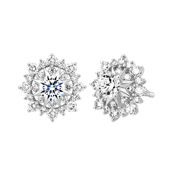 Hoa tai kim cương tấm vàng 14K Belani 2C