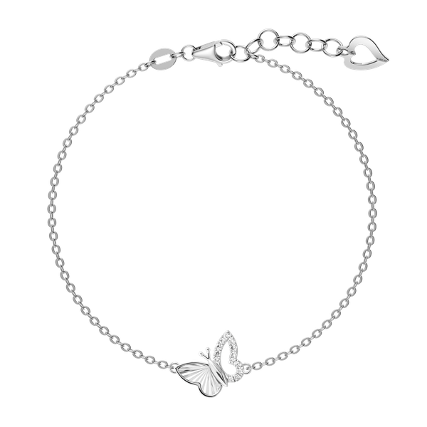 Dây tay kim cương viên vàng 14K Butterlies