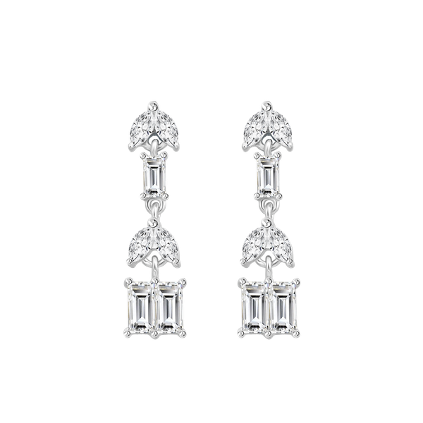 Hoa tai đính đá CZ vàng 18K Felicial