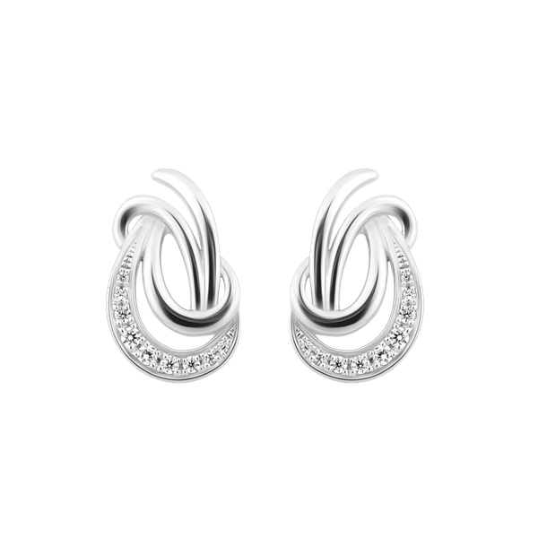 Hoa tai đính đá CZ vàng 14K Idasan