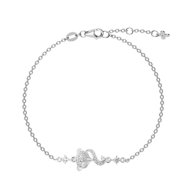 Dây tay đính đá CZ vàng 14K Foxes