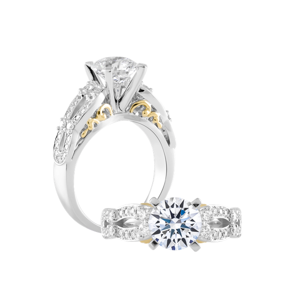 Nhẫn nữ kim cương tấm vàng 14K Artfully N 5C