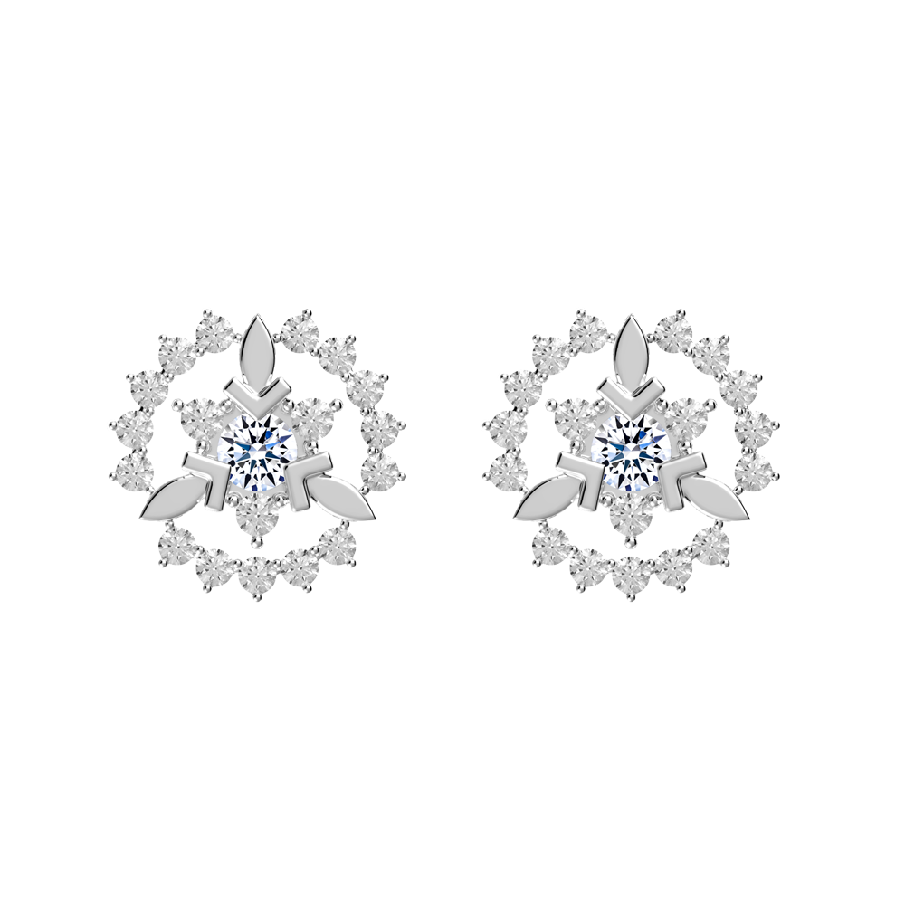 Hoa tai đính đá CZ vàng 14K Emity