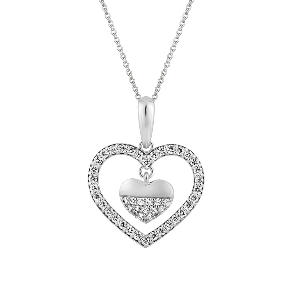 Mặt kim cương viên vàng 14K Heartily