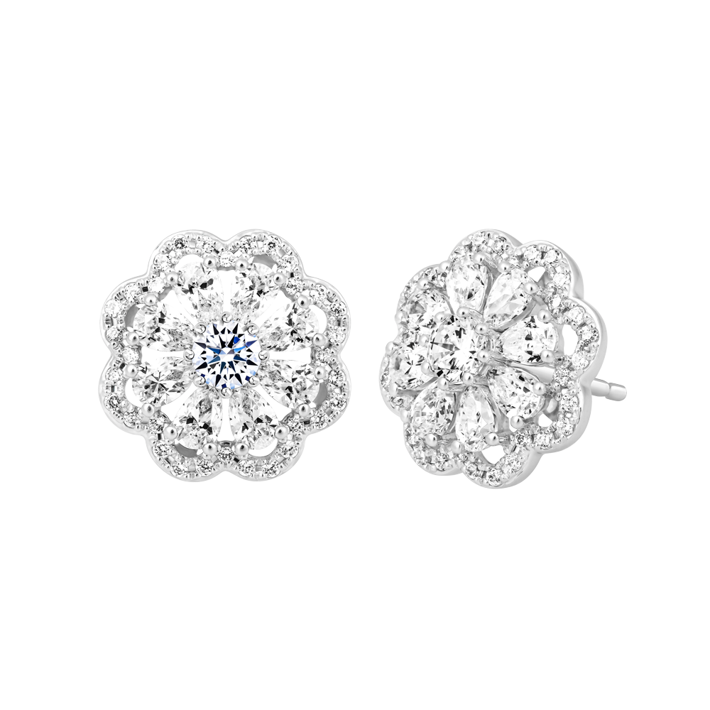 Hoa tai đính đá CZ vàng 10K Explicit