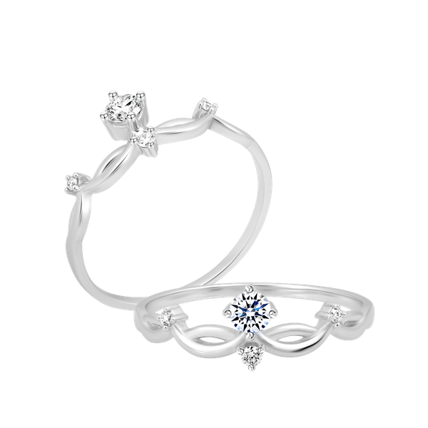 Nhẫn nữ kim cương vàng 14K Caryln 10P