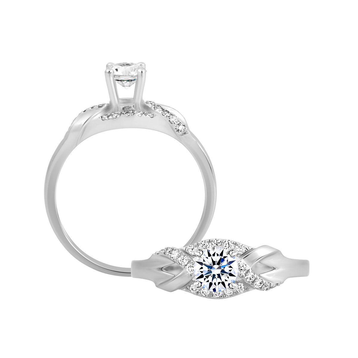 Nhẫn nữ kim cương tấm vàng 14K Glimmer 3C