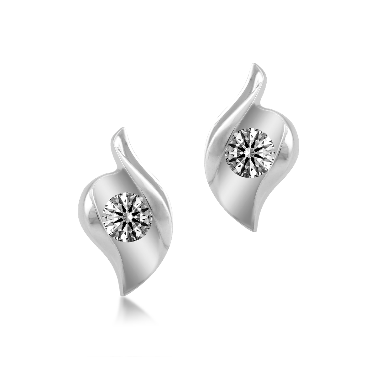 Hoa tai đính đá CZ vàng 14K Afina 5p GVER0084606