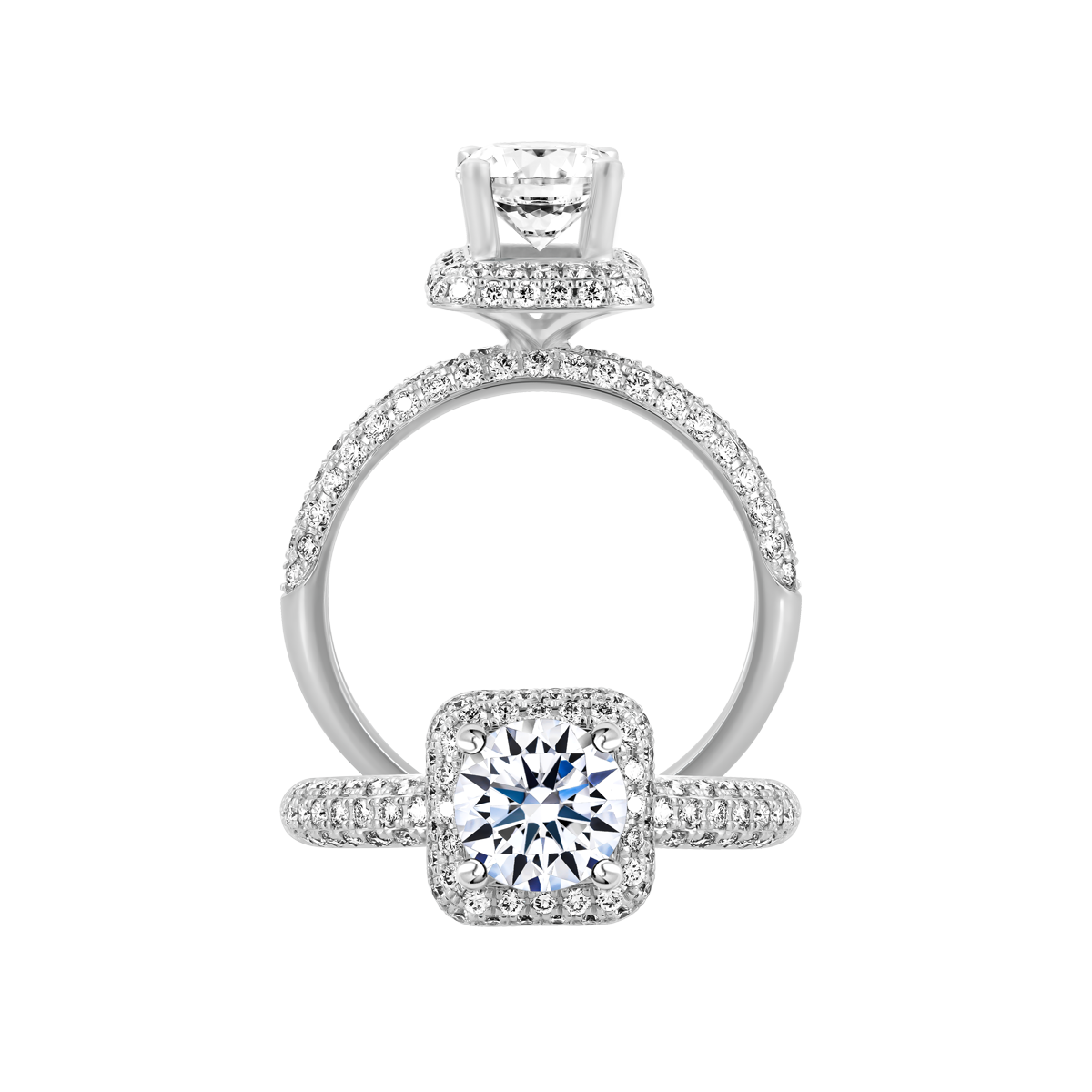 Ổ nhẫn nữ kim cương tấm vàng 14K Belicia N 5C