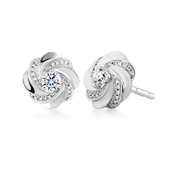 Hoa tai kim cương 8 Hearts & Arrows vàng 14K Accius B H&A 2C GVER0090923