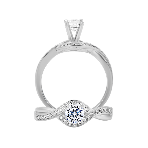 Ổ nhẫn nữ kim cương tấm vàng 14K Garina 3C