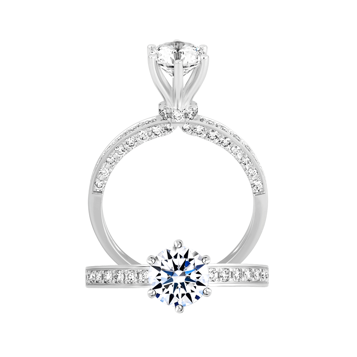 Ổ nhẫn nữ kim cương tấm vàng 14K Callian 1CT