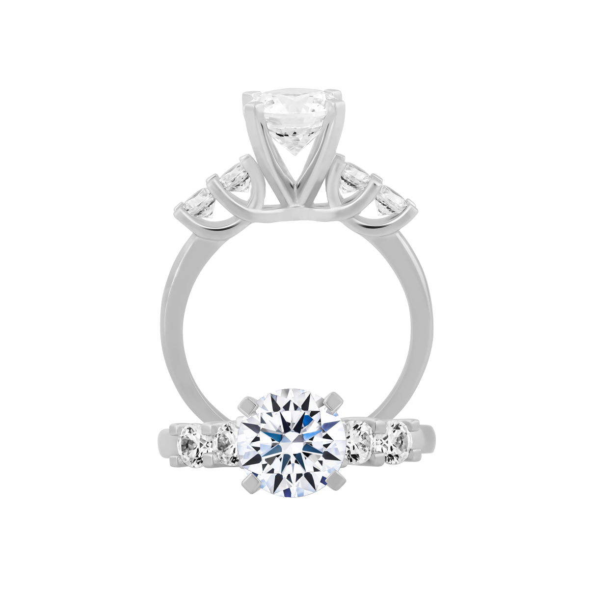 Ổ nhẫn nữ kim cương tấm vàng 14K Alodia N 1CT