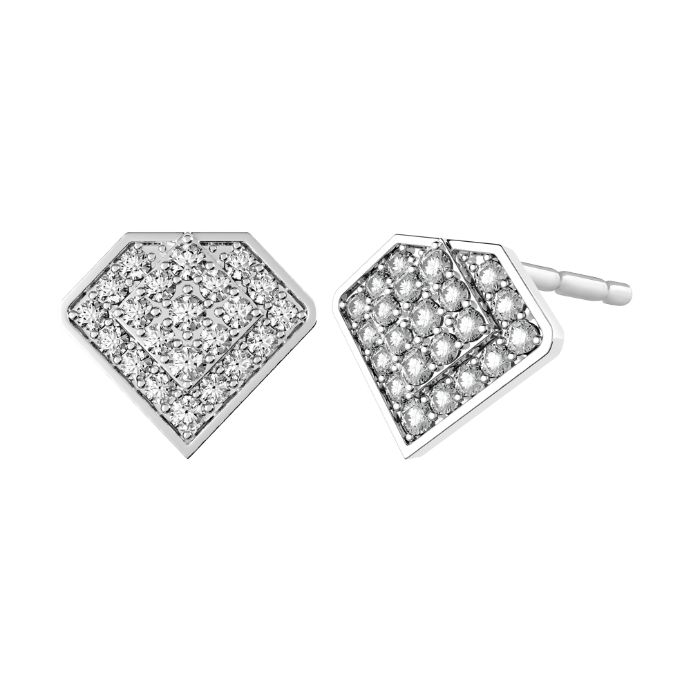 Hoa tai đính đá CZ vàng 10K Simply