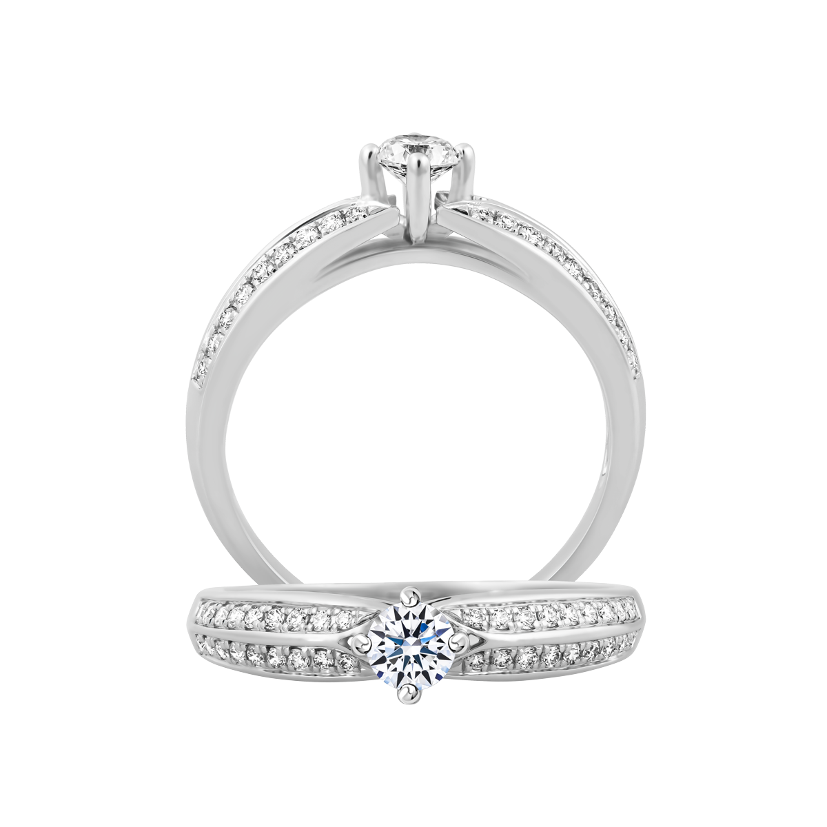 Ổ nhẫn nữ kim cương tấm vàng 14K Ranit N 3C