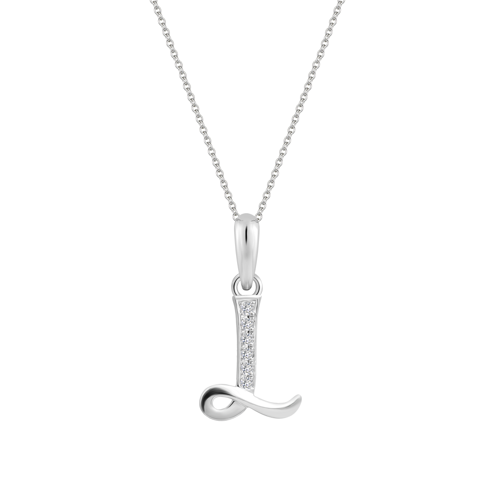 Mặt kim cương viên vàng 14K Letter L