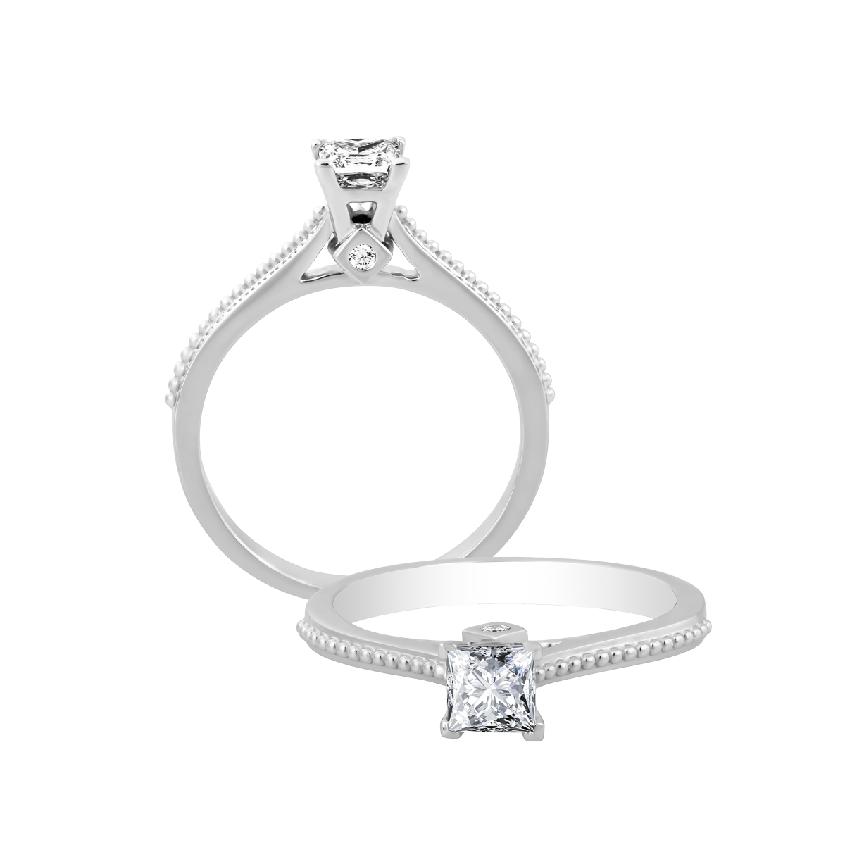 Nhẫn nữ kim cương viên vàng 14K Hemora PR 2C