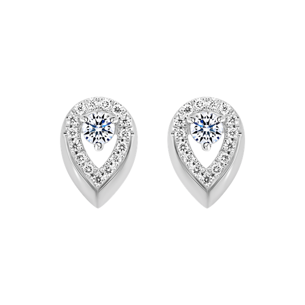 Hoa tai kim cương vàng 14K Dewring 5p