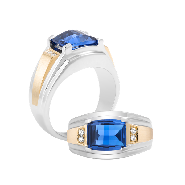 Nhẫn nam kim cương tấm vàng 14K Hemera S.SAP WY