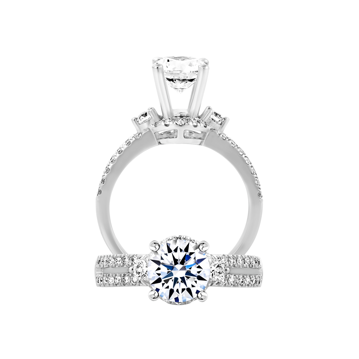 Ổ nhẫn nữ kim cương tấm vàng 14K Becka N 1.5CT