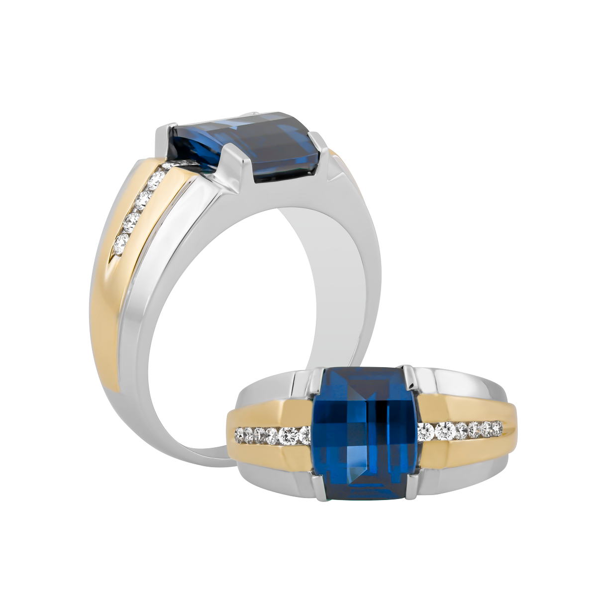 Nhẫn nam kim cương tấm vàng 14K Collin S.SAP WY