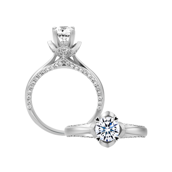 Ổ nhẫn nữ kim cương tấm vàng 14K Esteem 5C