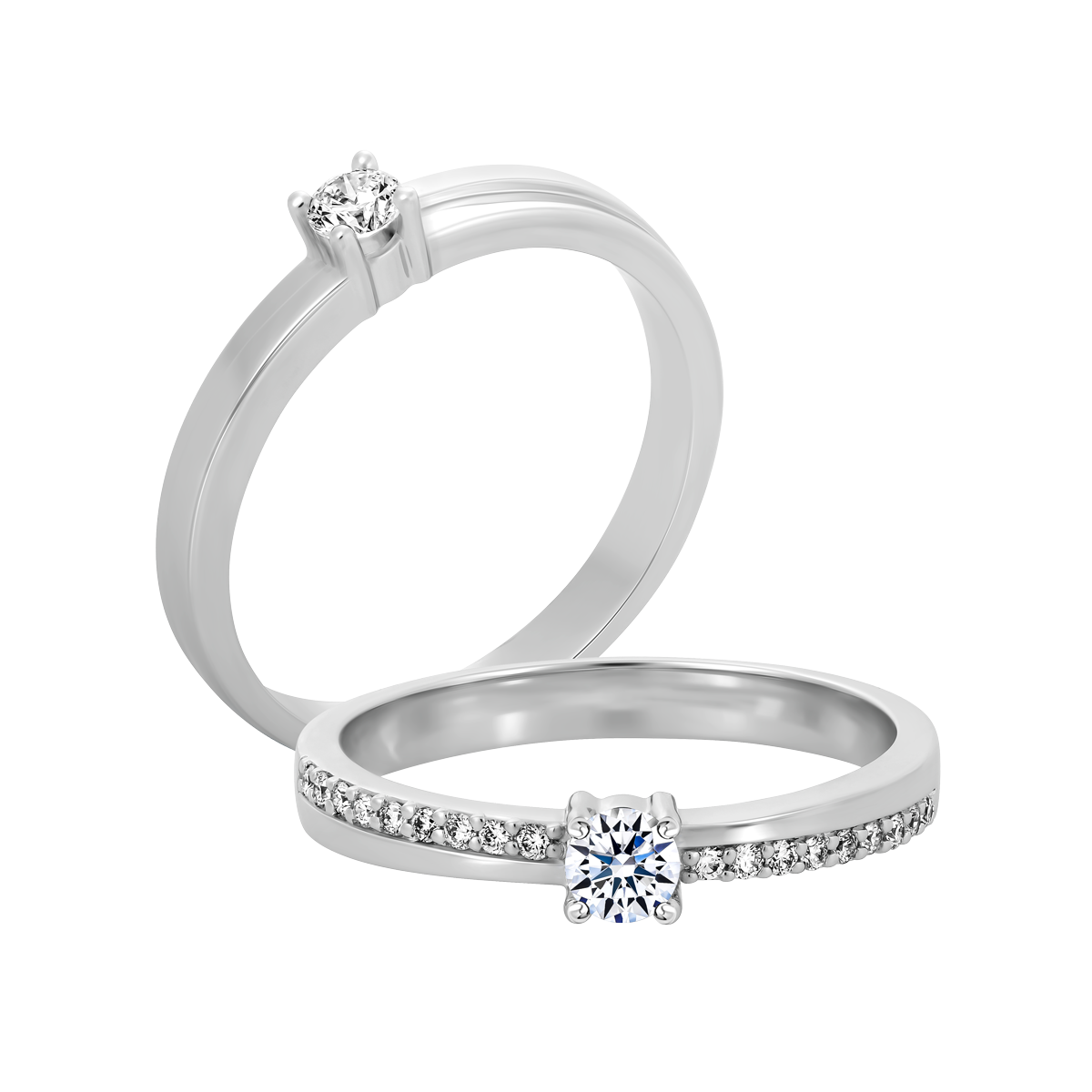 Nhẫn cưới nữ kim cương vàng 14K Lovable 10p F