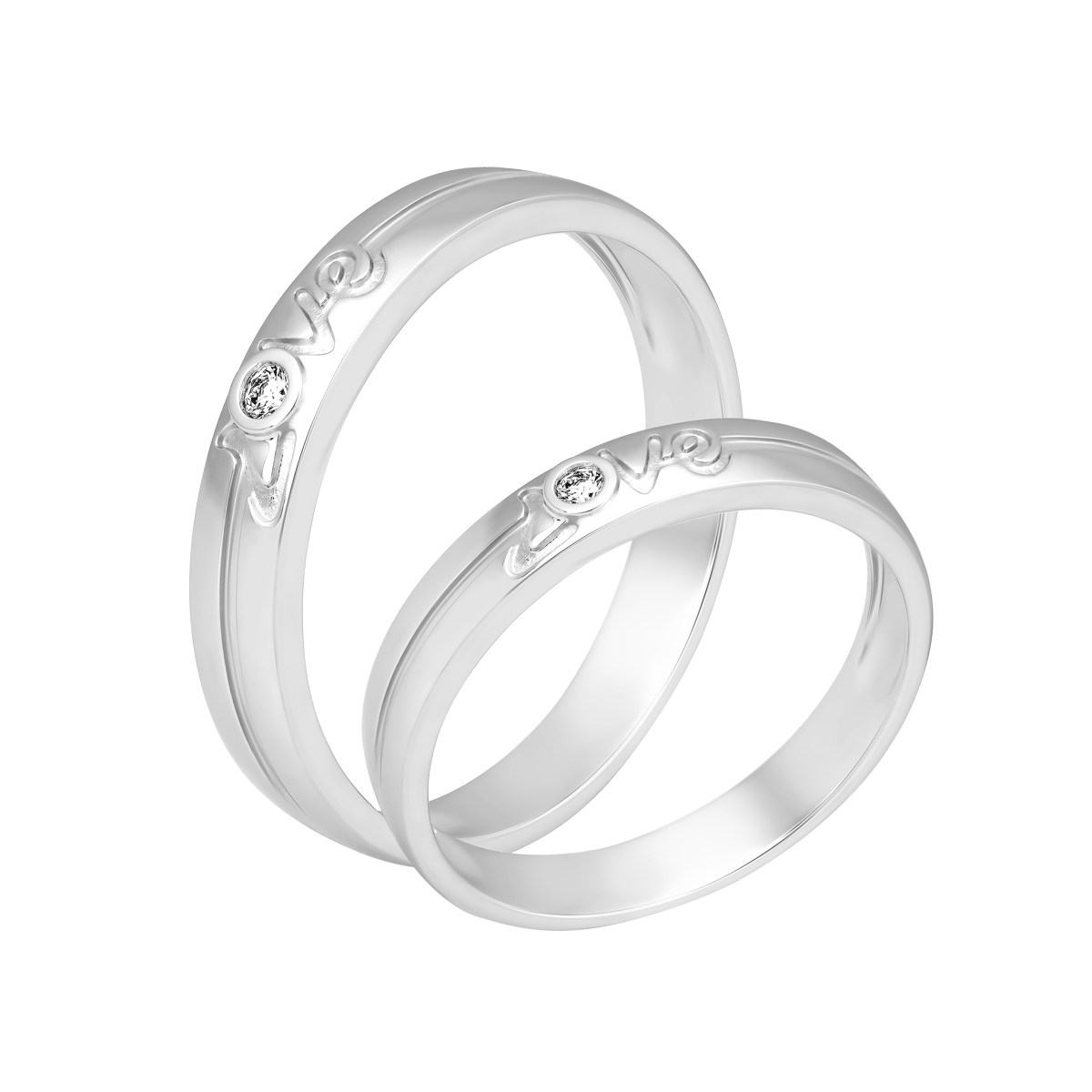 Nhẫn cưới nam kim cương viên vàng 14K Just love M