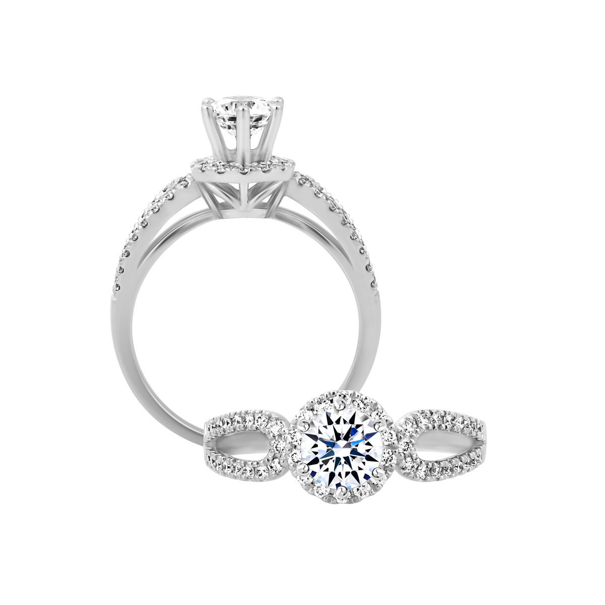 Nhẫn nữ kim cương tấm vàng 14K Exemplary 5C