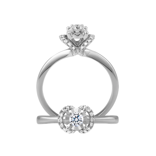 Nhẫn nữ kim cương vàng 14K Adelia N2 5p