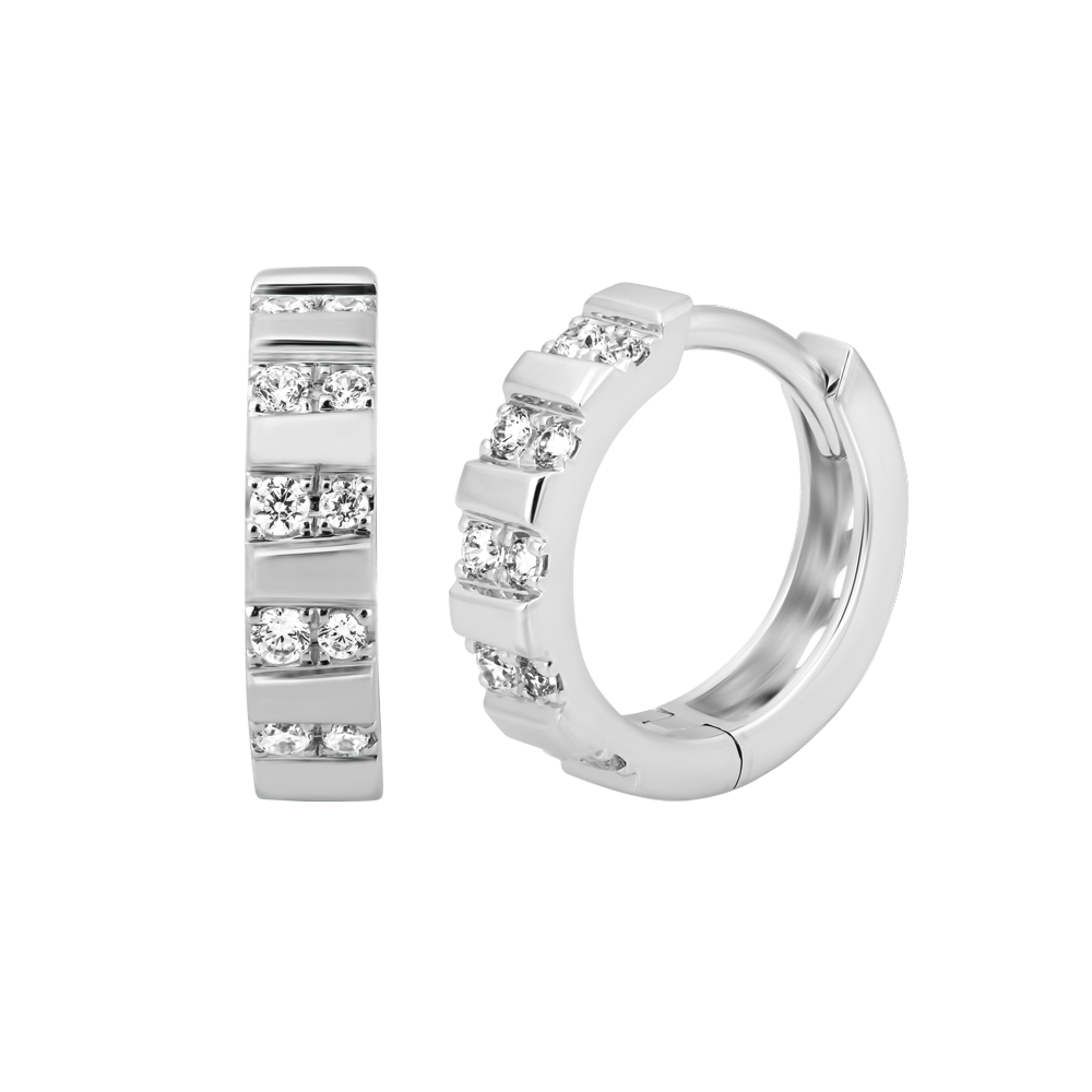 Hoa tai kim cương viên vàng 14K Dulcet