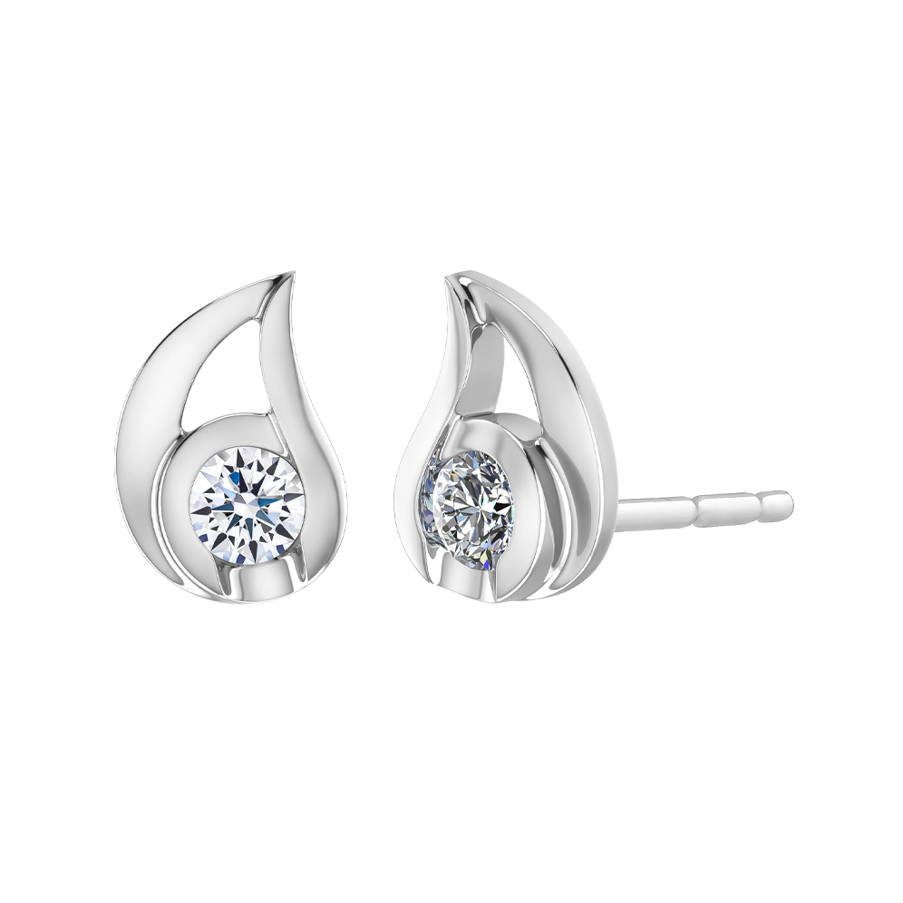 Hoa tai kim cương vàng 14K Adusa 9P