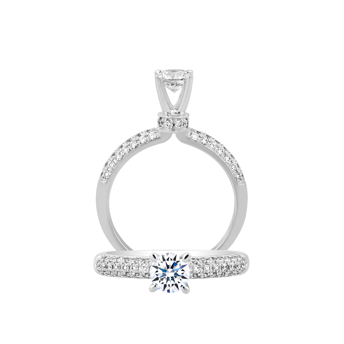 Nhẫn nữ kim cương tấm vàng 14K Callias 1CT