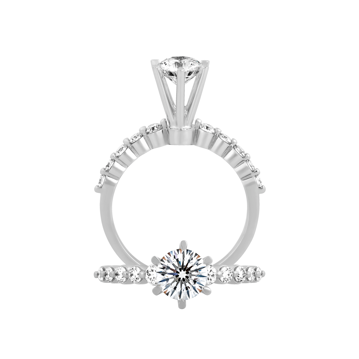 Nhẫn nữ kim cương tấm vàng 14K Galina 5C