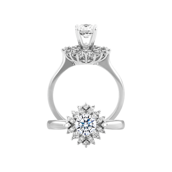 Ổ nhẫn nữ kim cương tấm vàng 14K Gloria 5C