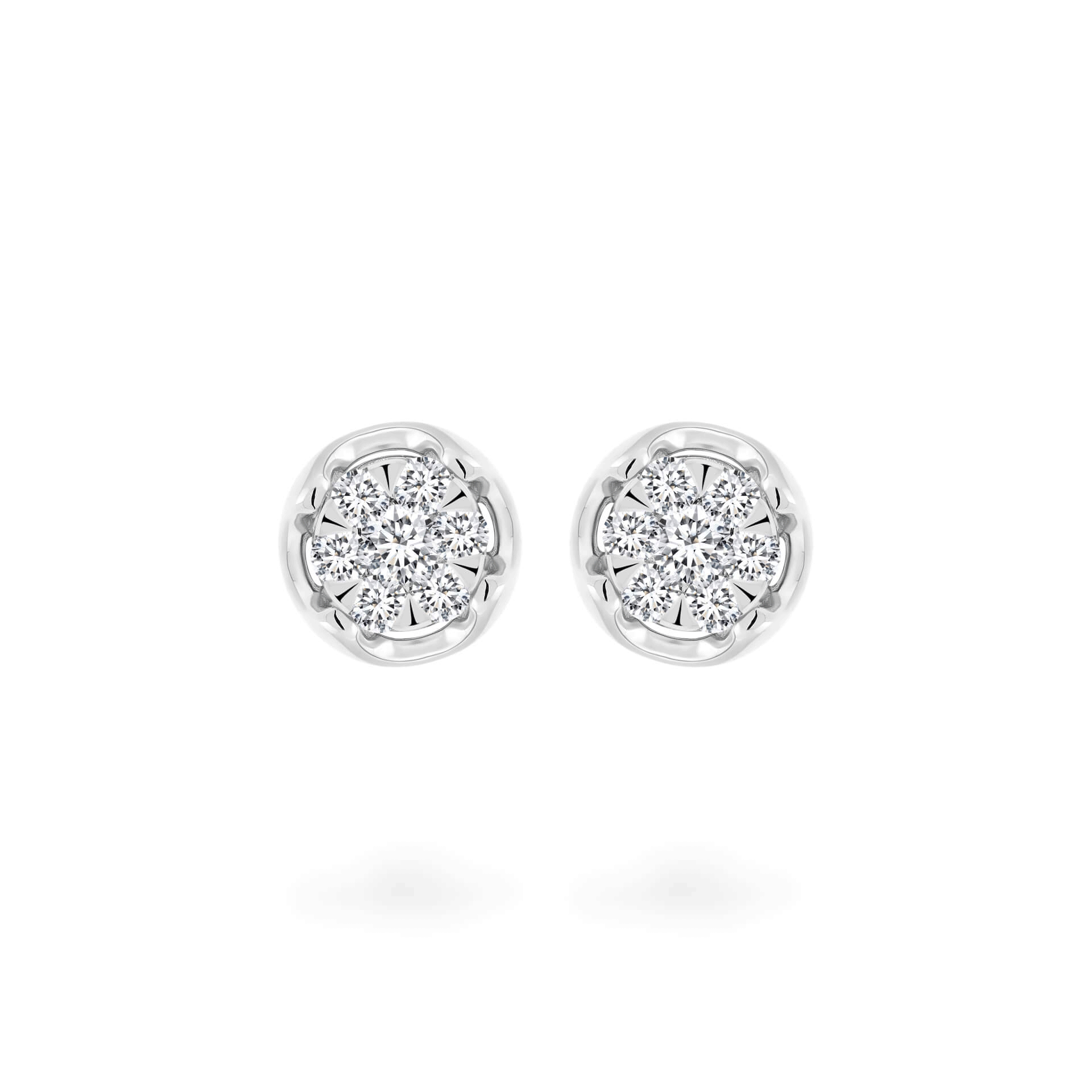 Hoa tai kim cương viên vàng 14K Chaudy TD