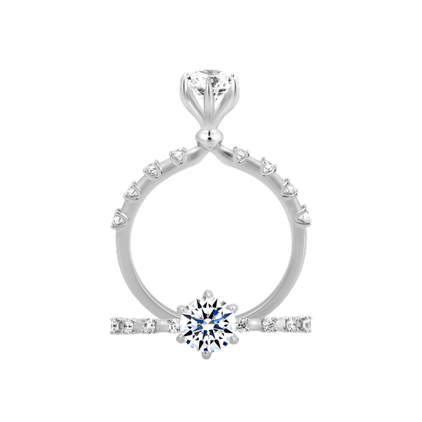 Ổ nhẫn nữ kim cương tấm vàng 14K Mainland 5C