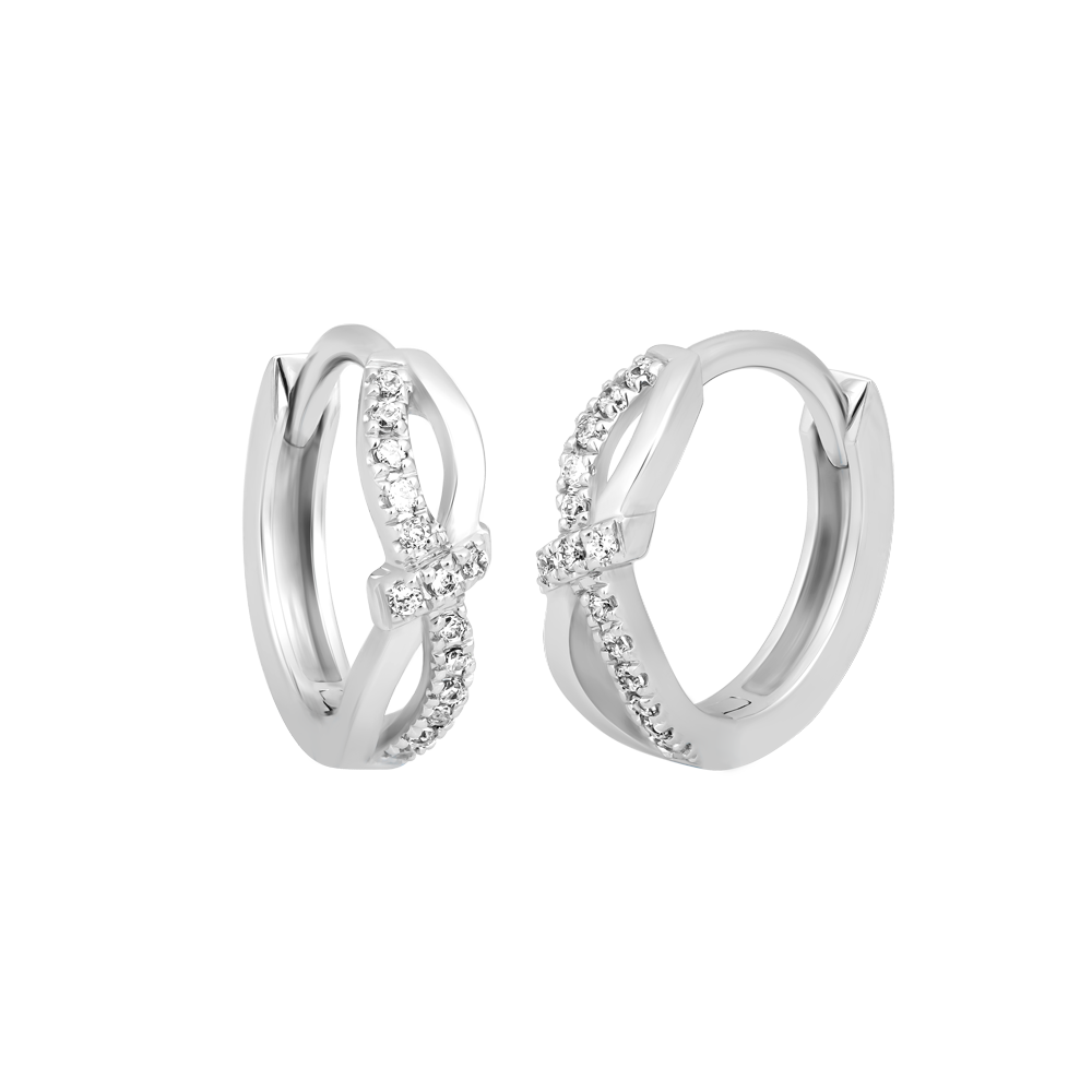 Hoa tai đính đá CZ vàng 14K Oliving