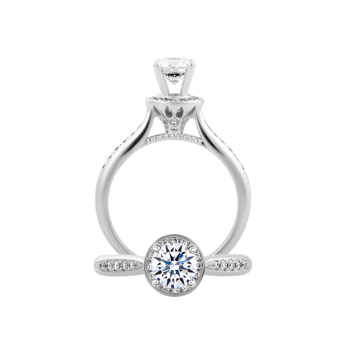 Nhẫn nữ kim cương tấm vàng 14K Full of life 3C