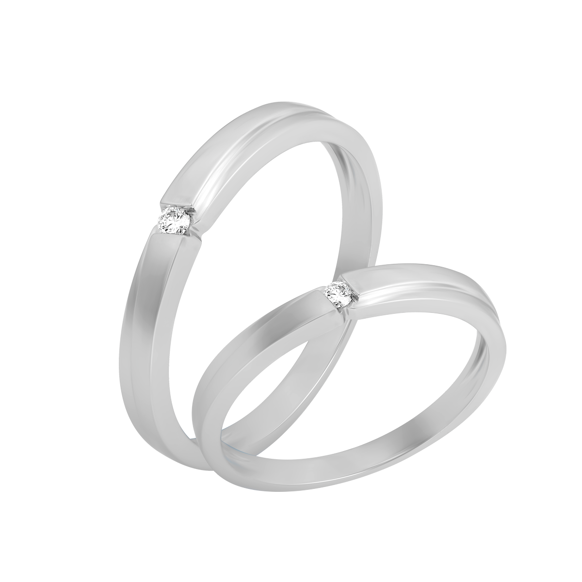 Nhẫn cưới nữ kim cương viên vàng 14K Promise F