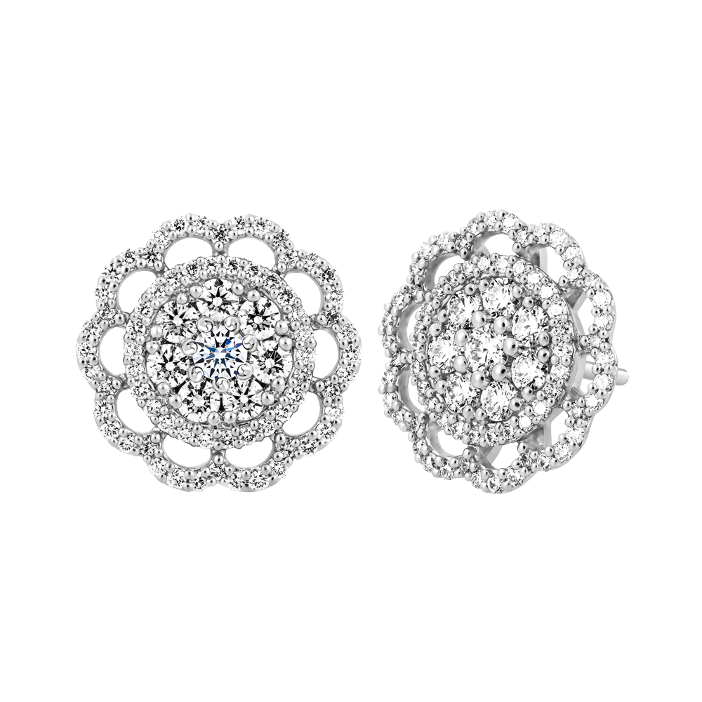 Hoa tai kim cương vàng 14K Sunflower 5p