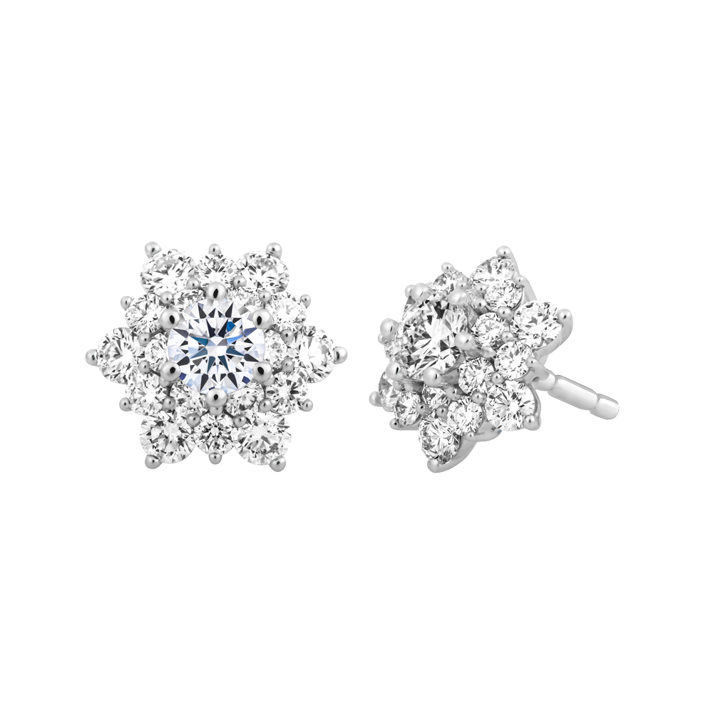 Hoa tai kim cương 8 Hearts & Arrows vàng 14K Baladan N H&A 2C GVER0098977