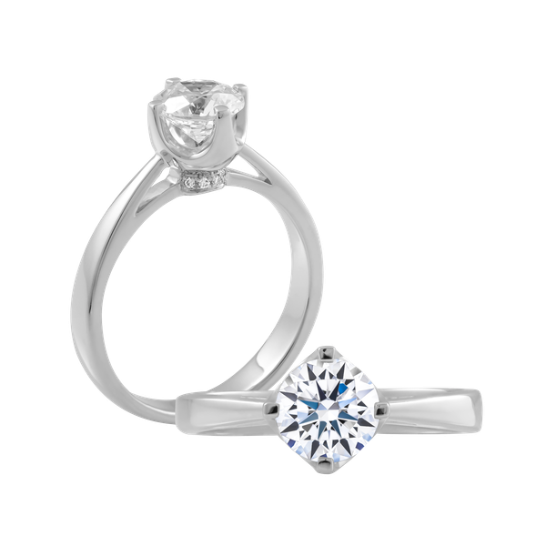 Ổ nhẫn nữ kim cương tấm vàng 14K Villeta 1CT