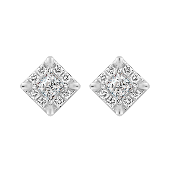 Hoa tai đính đá CZ vàng 14K Glancing PR 1C