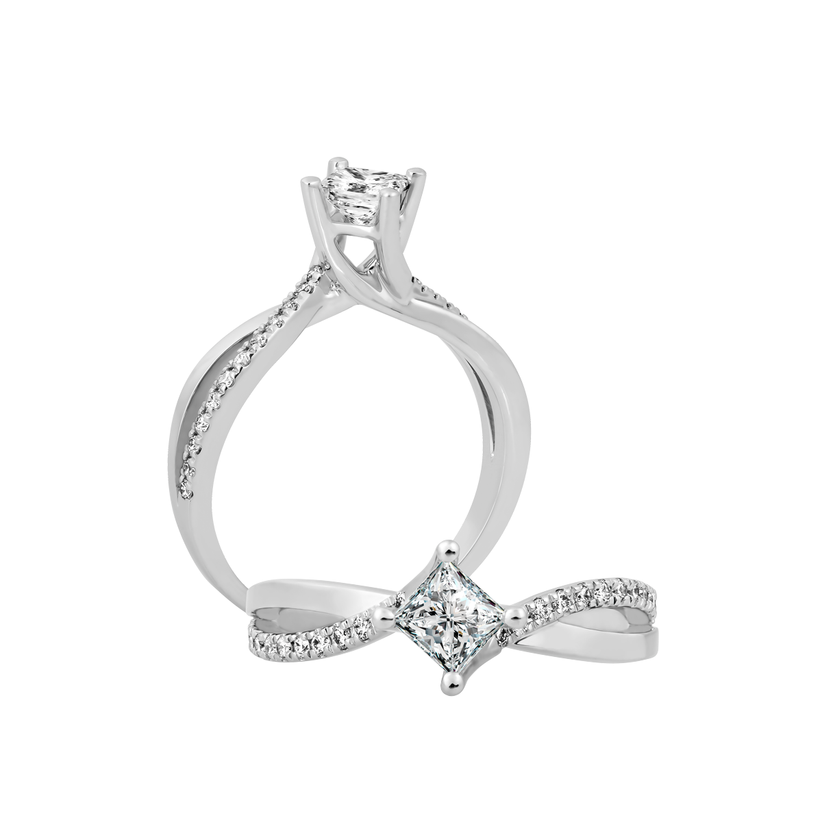 Nhẫn nữ kim cương viên vàng 14K Serenity PR 2C