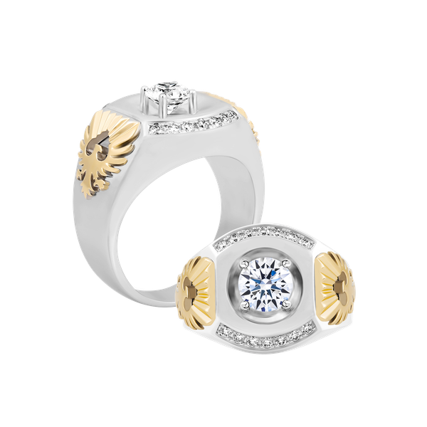 Nhẫn nam kim cương tấm vàng 14K Ferris V2 5C WY