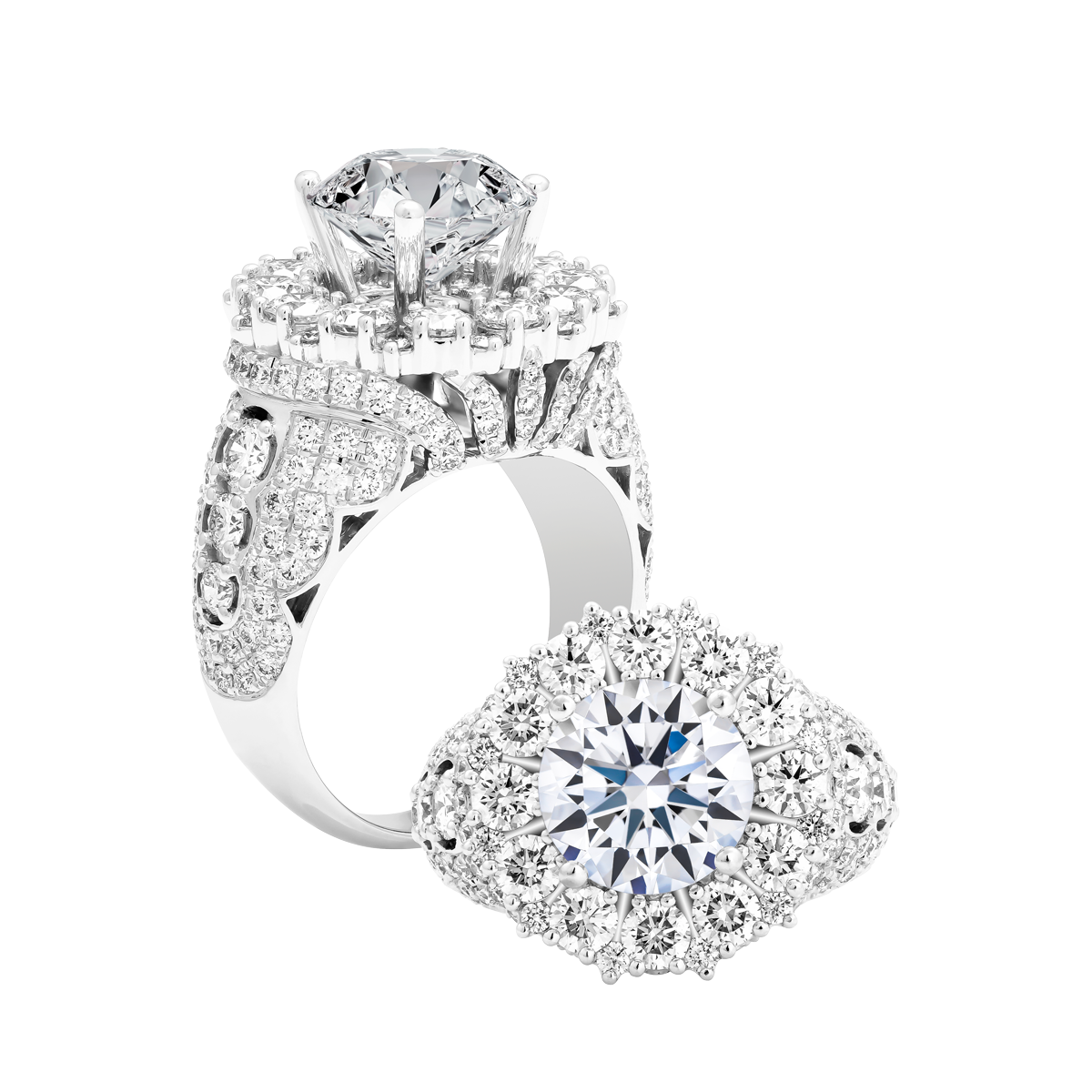 Ổ nhẫn nữ kim cương tấm vàng 14K Clavia 3CT
